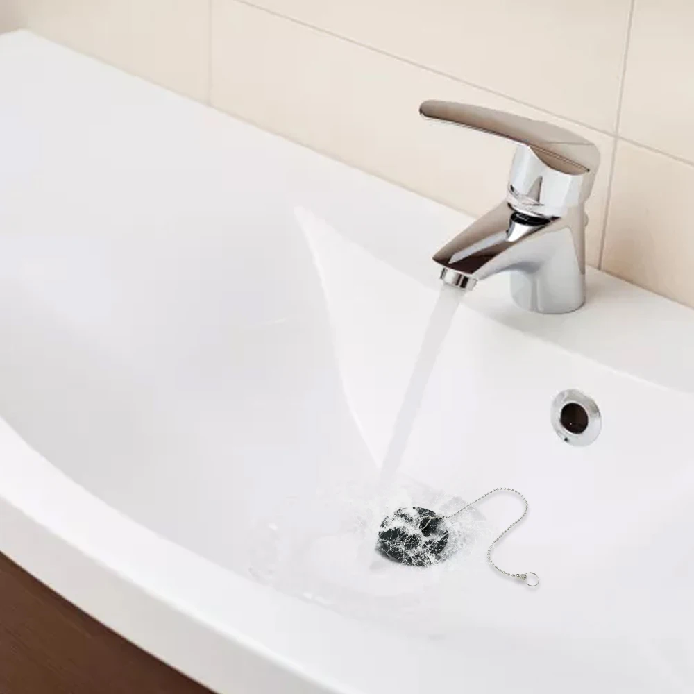 2/4/6pcs Rubber Choke Bathtub Drain Stopper With Chain Bath Plug Drain Tub Stopper for Home Hotel Bathtub Bathroom Kitchen Suupy