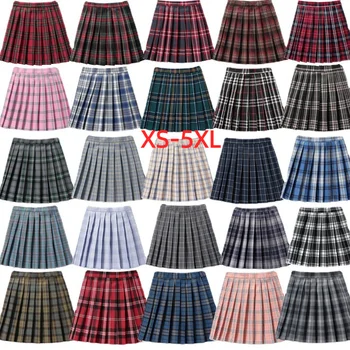 Summer Women High Waist Pleated Plaid Skirts Mini Tennis Skirt Harajuku JK Japanese School Uniform Short A-Line Mini Skirt Girl 1