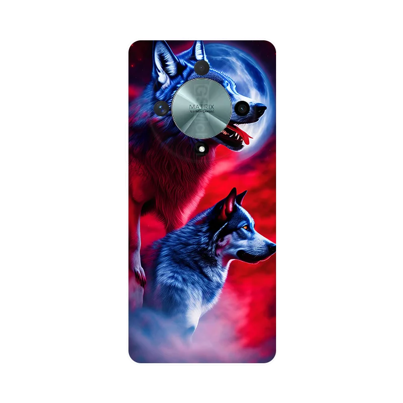 Silicone Wolf Painted Soft TPU Back Case Cover