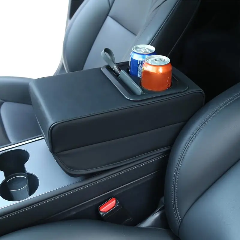 Bracciolo per auto, cuscino per altezza, bracciolo interno con portabicchieri, copertura universale per console centrale dell'auto, accessori interni