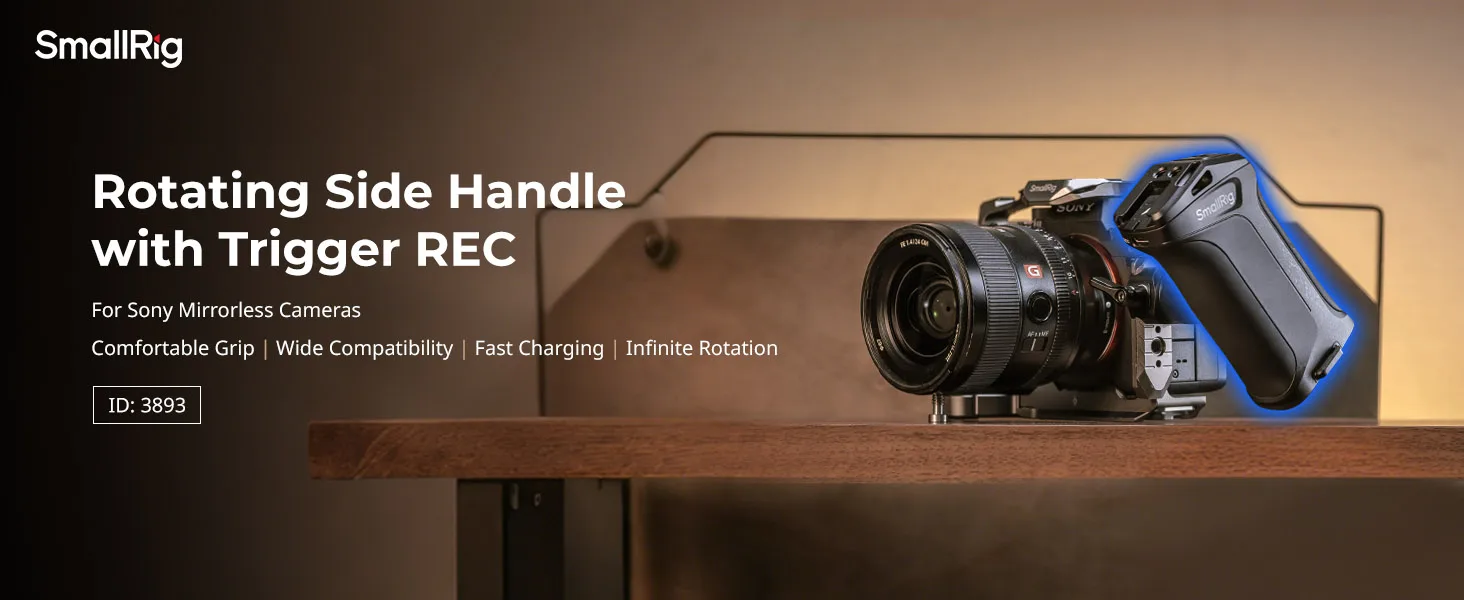 Rotating Side Handle with Trigger REC for Selected Sony Mirrorless Cameras for S