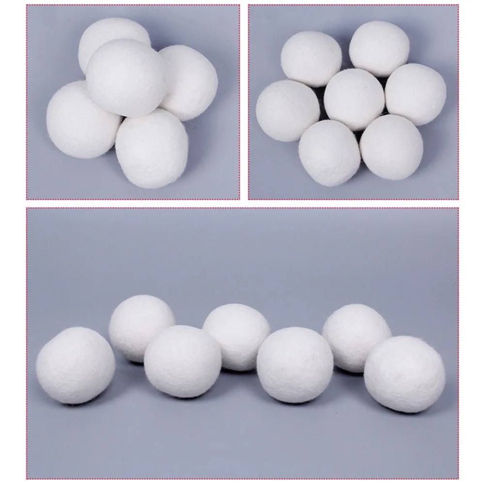 Reusable Wool Dryer Balls Clothes Softener Laundry Fleece Dryer Ball Home Clothes Washing Machine Cleaner 3-10Pcs 3/4/5cm