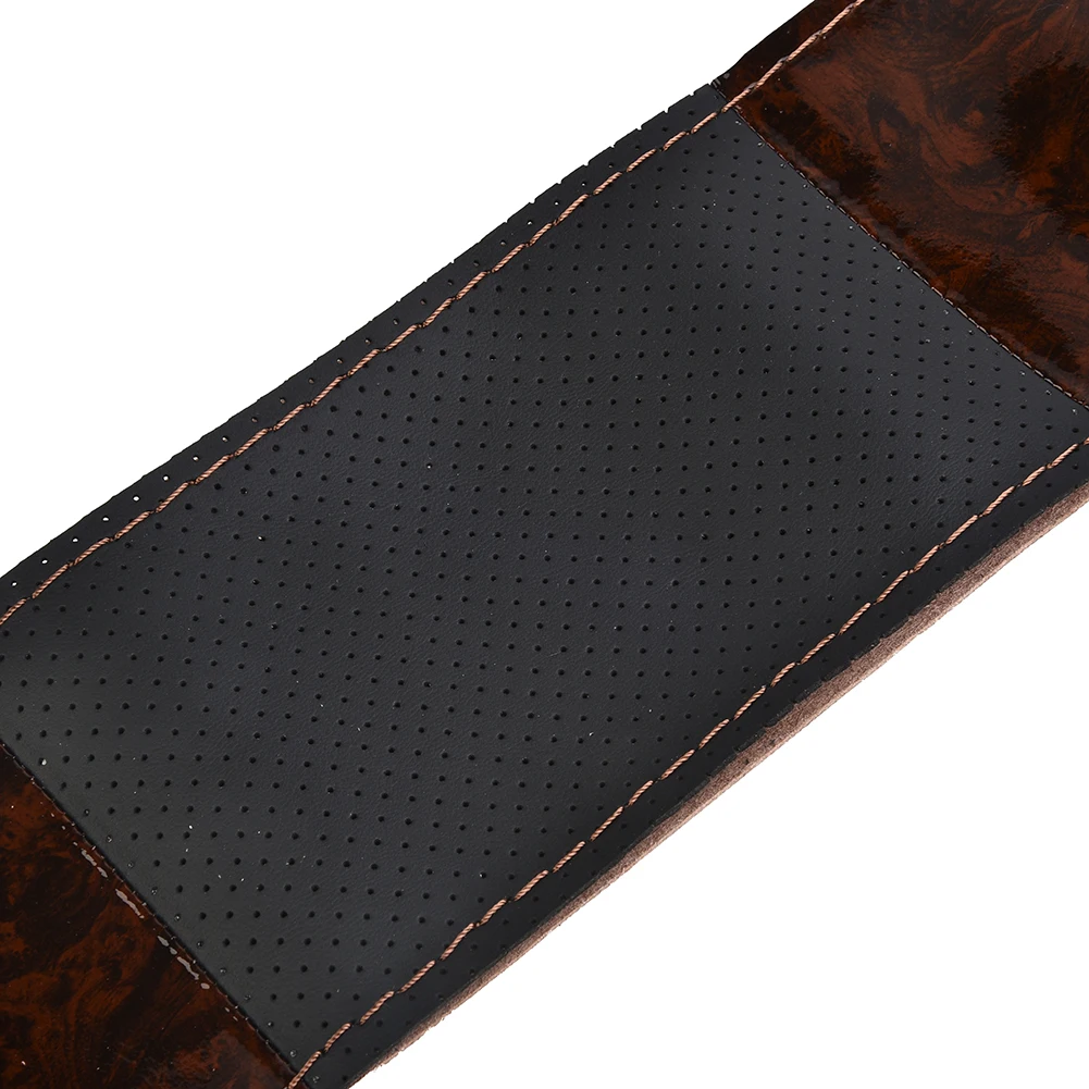 Universal Auto Lenkrad abdeckung Holzmaserung Hand nähen Leder rutsch fest verschleiß fest DIY Auto Interieur Styling fit 37-38cm – Detail 6