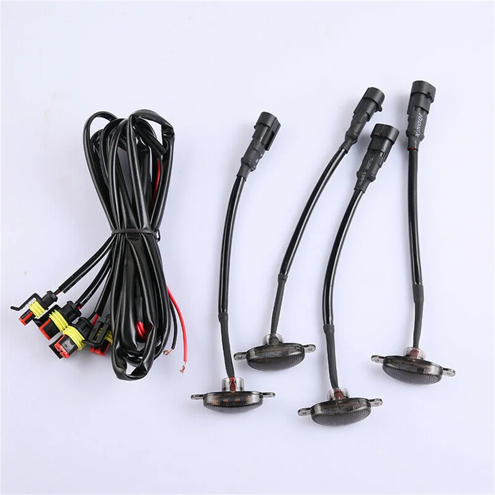 4Pcs For Jeep Grand Cherokee 2003-Front Grille LED Lights Raptor Style Grill DIY Lights