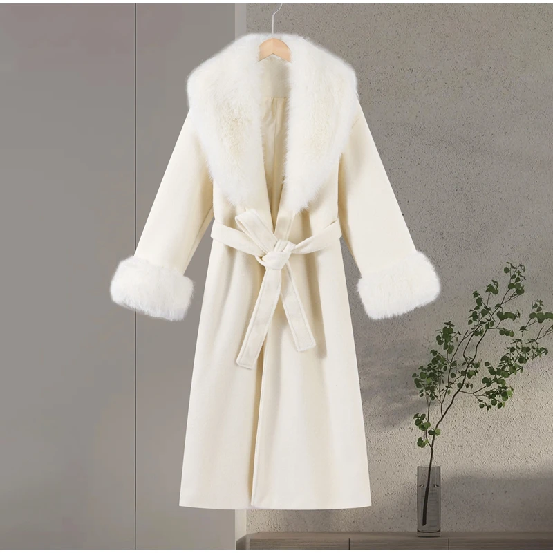 Sleek Fluffy Fur Long Coat