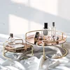 European-style Double-layer Stainless Steel Cosmetic Storage Box Home Desktop Dressing Table Perfume Rack Bathroom Makeup Rack 2