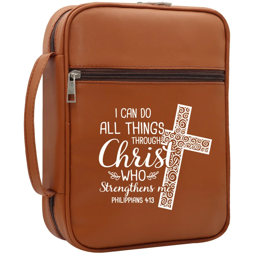 Inspirational Bible Cover with Handle and Zipper Closure