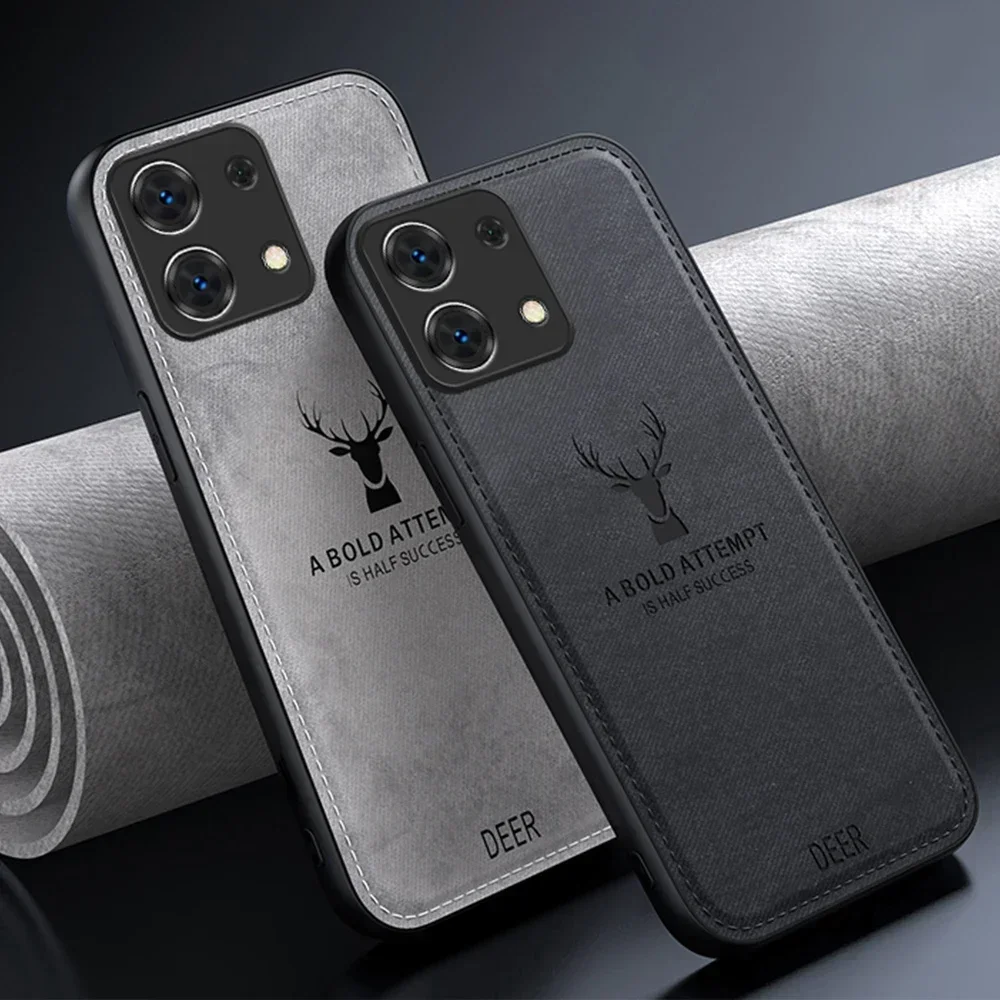 Luxury Business Fabric Deer Pattern Shockproof Case with Full Lens Protection