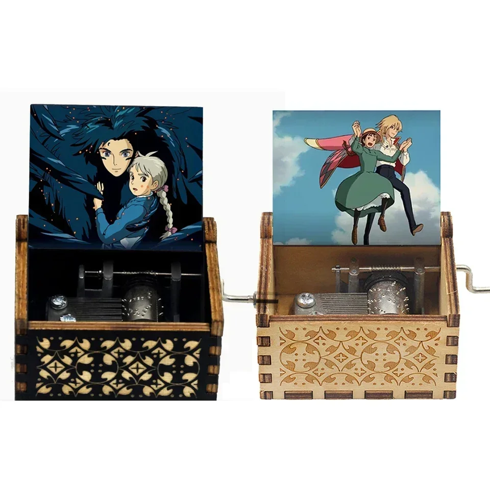 1pcs-Howl Castle Spieluhr Anime Thema Musik Merry Go Round des Lebens Holz Handkurbel Spieluhr Neujahr Geburtstagsgeschenk