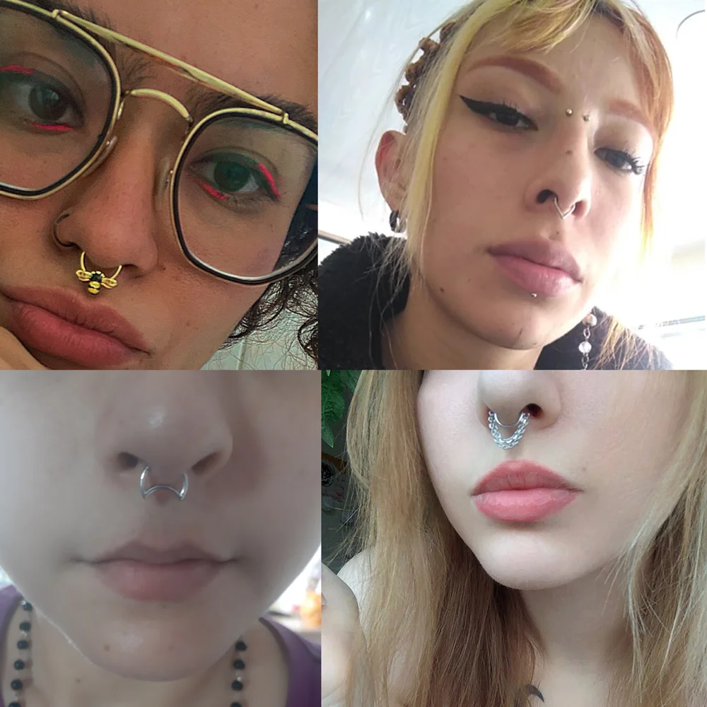 Butterfly Nose Piercing Ring Nase Septum Piercing Ring Titanium Steel Nariz Piercing Ear Cartilage Tragus Goth Piercing Nez Opal