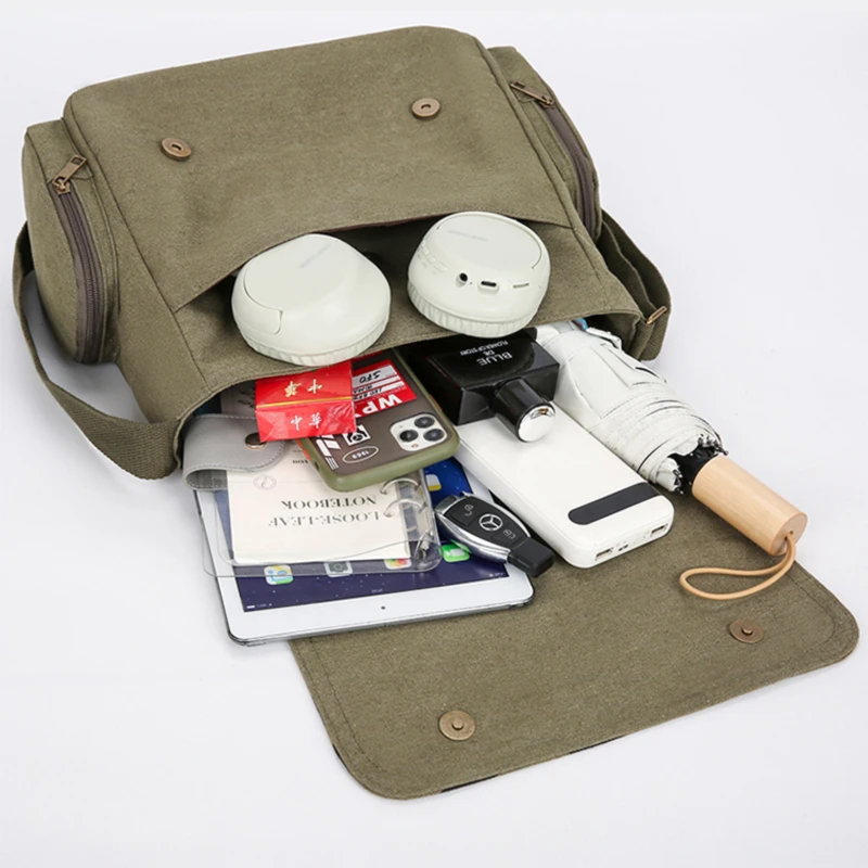 Vintage Women's Shoulder Bag Canvas Sun Print Large Capacity Messenger Bag for Travel Crossbody Bag