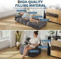 Складной диван-кровать, трансформируемое кресло-кровать с подушкой, складной матрас с поддержкой спинки, кресло-кровать, удобный напольный диван для гостиной — изображение 6