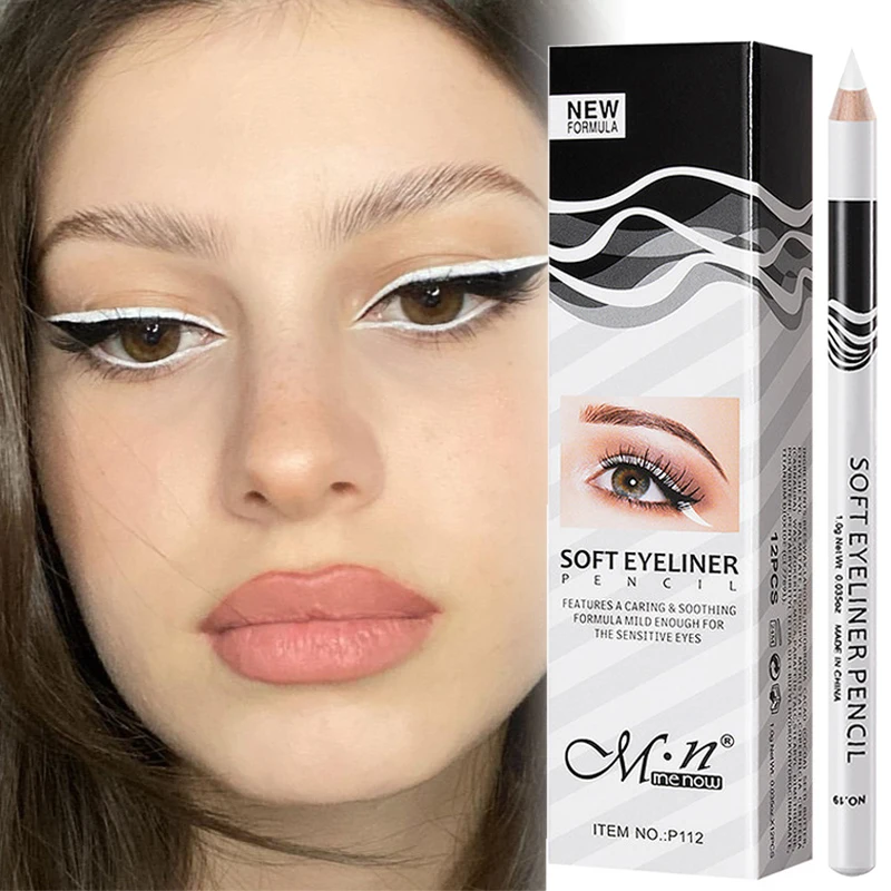 White Eyeliner Pencil Quick Dry Smooth Matte Waterproof Eyeliner Pen