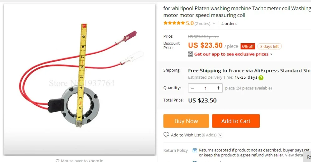 For washing machine Platen Tachometer coil motor speed measuring coil washing machine switch