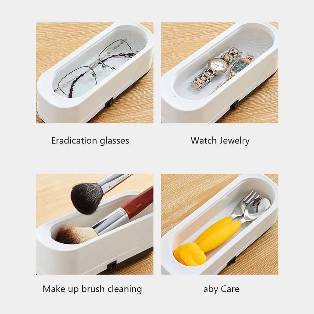 Portable Ultrasonic Cleaning Machine Jewelry Washing Tools Ultrasound Watch Ring Necklaces Glasses Quickly Clean Stains