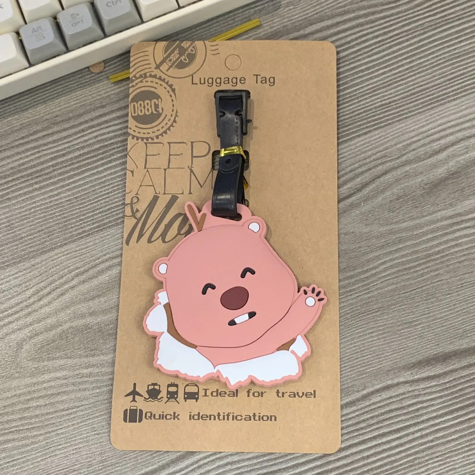 Cute Pororo Loopy Cartoon Character Anti-Loss Luggage Tag and Girly Decorative Pendant