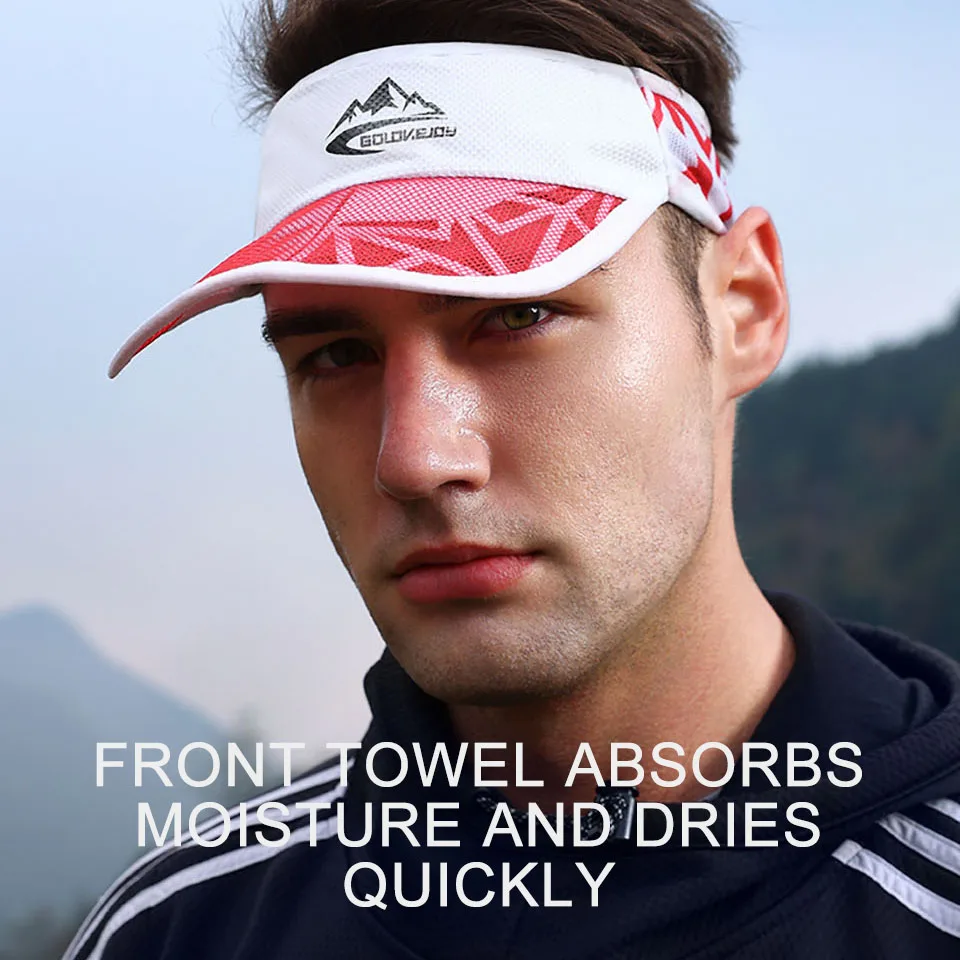 GTUBIKE No Slip Sun Hat Cooling Stretchy Visor Mesh Baseball Cap Top Empty Tennis Golf Cap Fishing Sun Protection Running Caps
