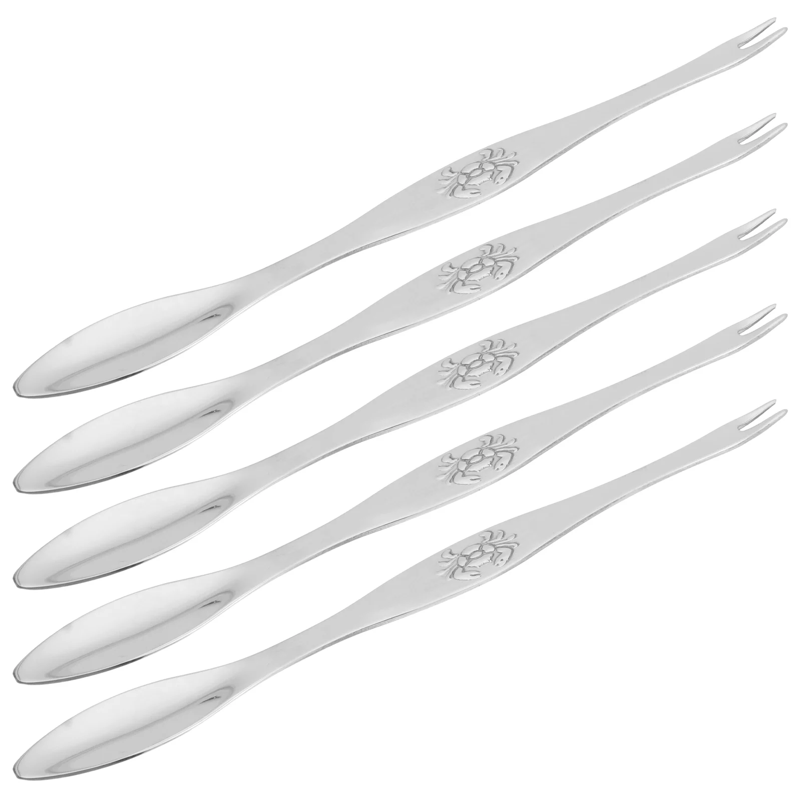 5Pcs Stainless Steel Crab Fork Seafood Needle Eating Tool Set Kitchen Gadgets Dining Bar Crab Peeling Tools Eating Needle