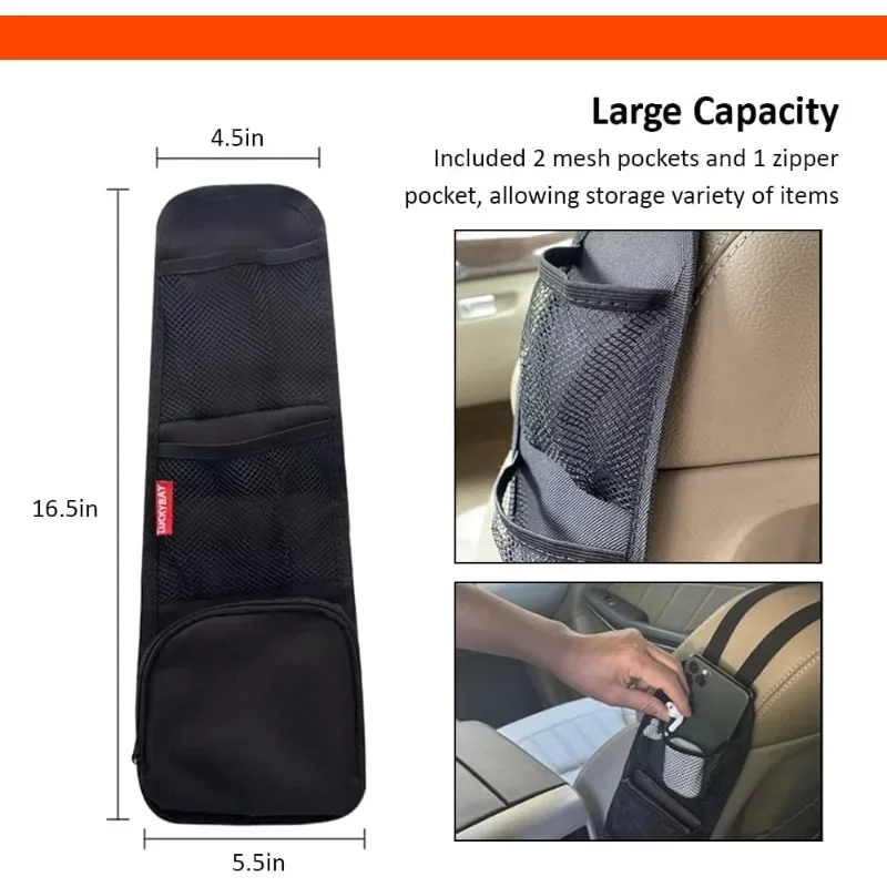 eing Organizer per sedile auto, borsa portaoggetti in rete per sedile posteriore, tasca a rete per auto, porta borsa per console automobilistiche, barriera per sedile posteriore per animali domestici