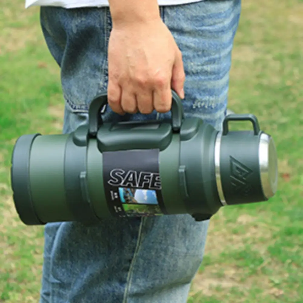 316 Stainless Steel Travel Thermal Water Bottle Large Capacity with Tea Filter Camping Vaccum Flask Foldable Handle Leak Proof