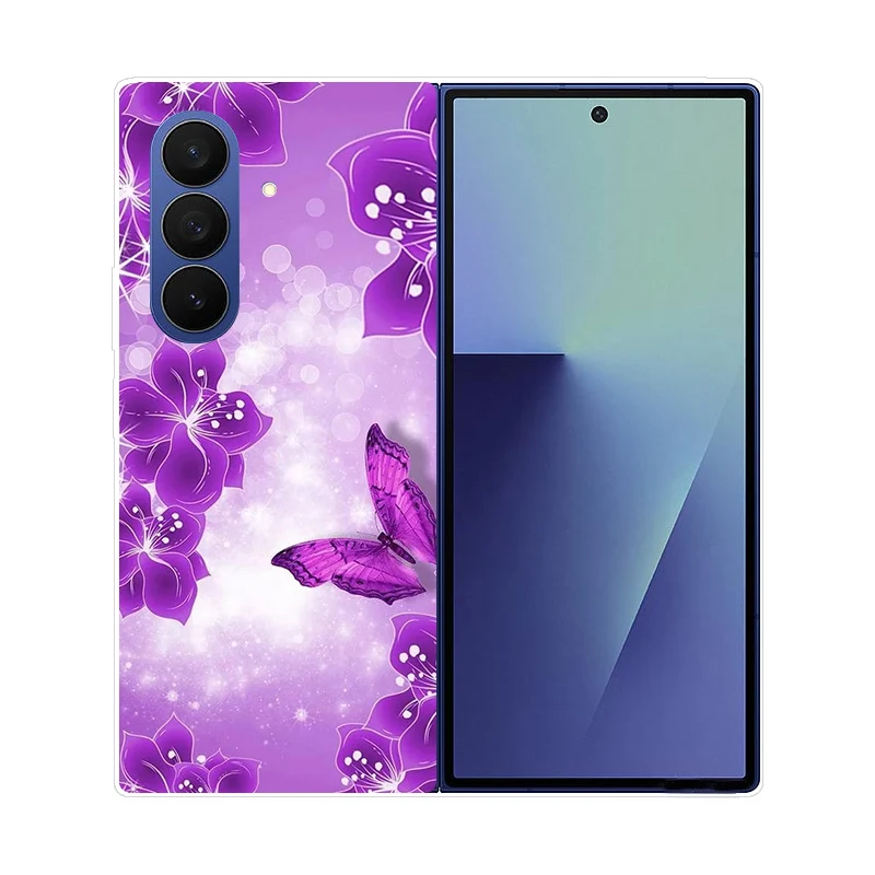 Transparent Luxury Painted Hard Case for Samsung Galaxy Z Fold 7