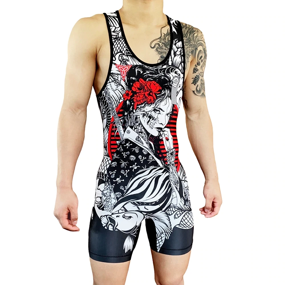 Costume Da Bagno Completo Da Uomo Costume Da Bagno Aderente Per Palestra Bodybuilding E Wrestling Abbigliamento Per Sollevamento Pesi Abbigliamento Da
