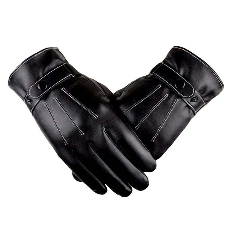 

Winter Men's Deerskin Gloves Wrist Fashion New Genuine Deerskin Gloves Wool Lining Machine Sewing Warm Driving Riding Riding Col