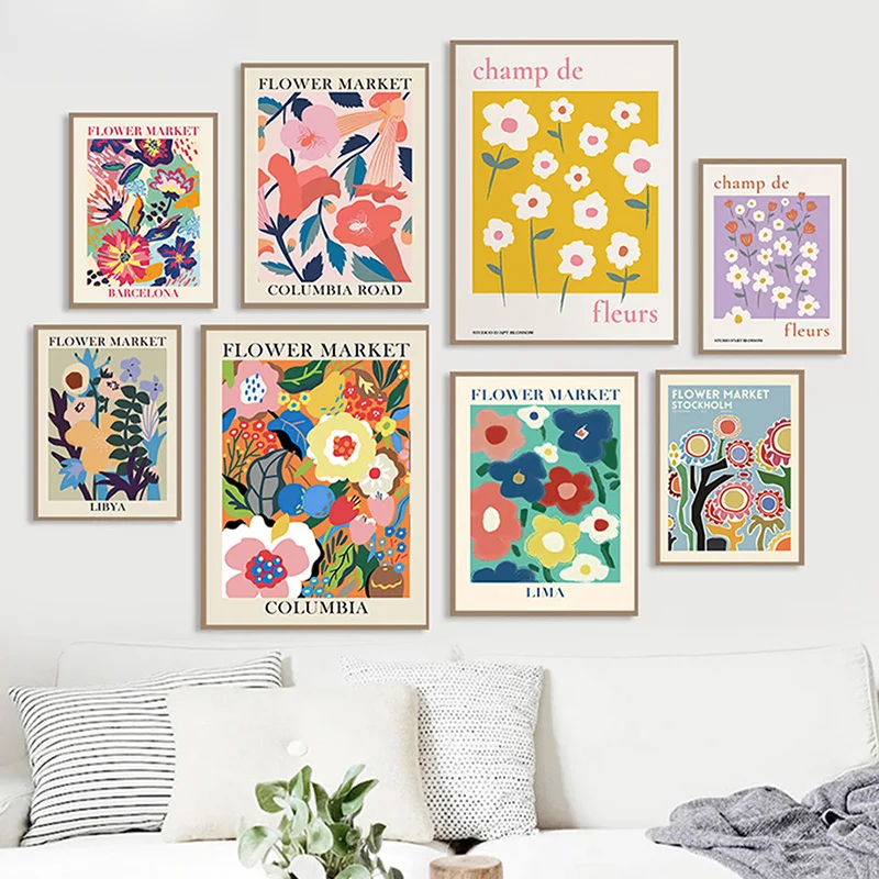 

Abstract Colorful Flower Market Matisse Japan Wall Art Canvas Painting Nordic Posters Prints Wall Pictures For Living Room Decor