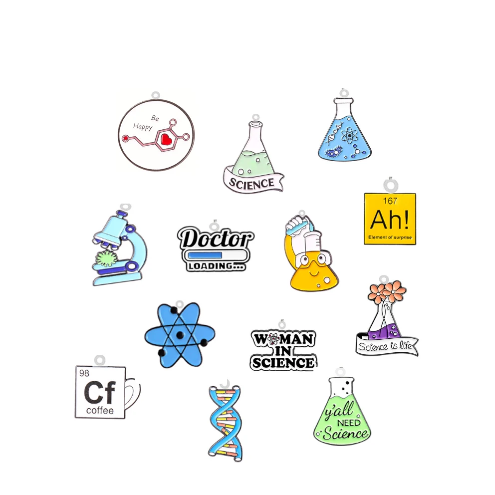 

Laboratory Acrylic Charms Microscope Pendant Women In Science Epoxy Resin Charm Flat Back Planar For Earrings Jewelry Finding