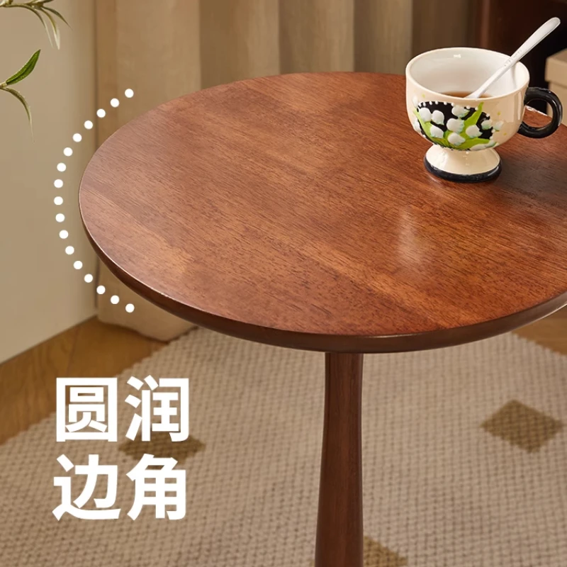 Solid Wood Small Sofa Tables Round Side Coffee Sofa Mini Mobile Celebrity Tables Lounge Shelves Shelves Home Furniture