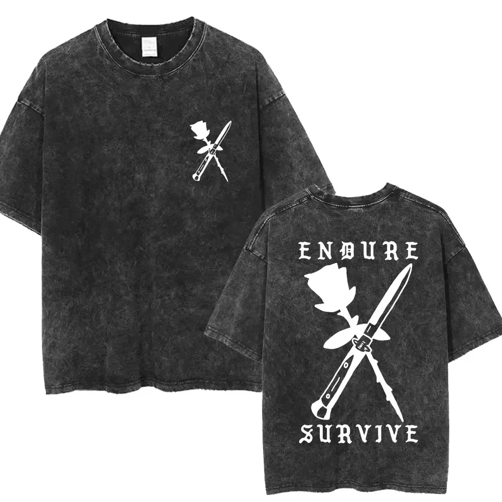 The Last of Us Summer Washed T-shirt Fashion Trend Punk Hip Hop Print Fashion T-shirt Men's Cotton T-shirt Men's Street Style 5