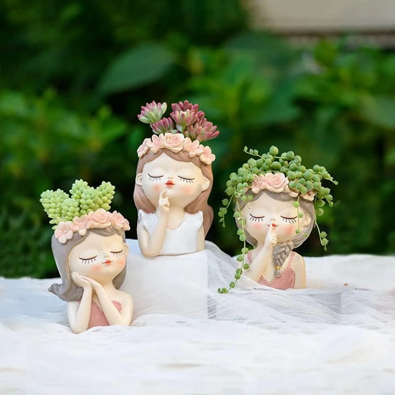 Small Fairy Succulent Plant Pot Kit With Drainage Hole 4 Inch Indoor Cactus Pot Unique Cute Flower Vases Decor
