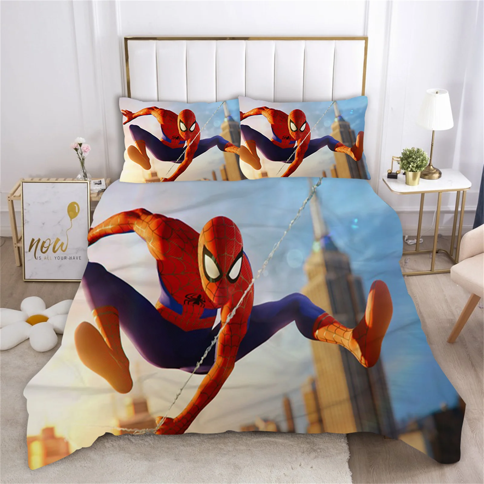 Housse de couette Spiderman 220×240, parure de lit, 2 personnes, double – Image 7