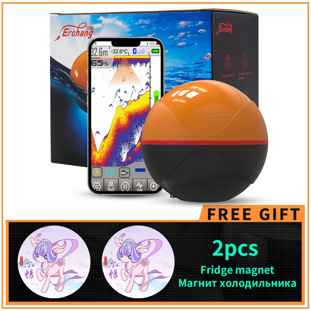 Erchang F68 Fish Finder Sonar For Fishing 125khz/330khz Echo-sounder Portable Wireless Sounder Android&IOS APP fish finder