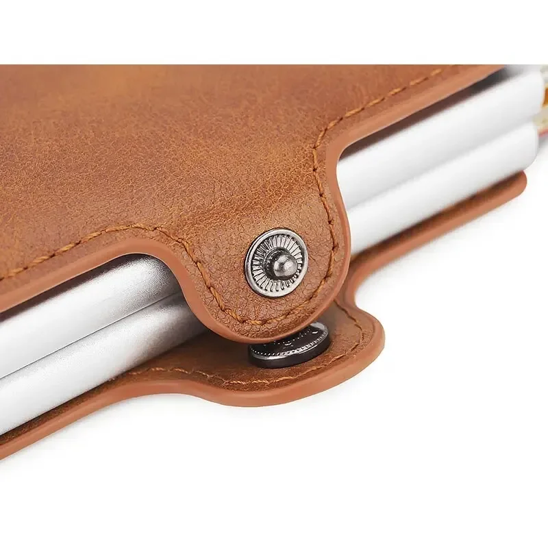 Wallet Card Holder Credit Card Holder DIENQI-Carbon Fiber Anti Rfid Credit Card Holder Double Cardholder Case Wallet Metal Business Bank Creditcard Minimalist Wallet