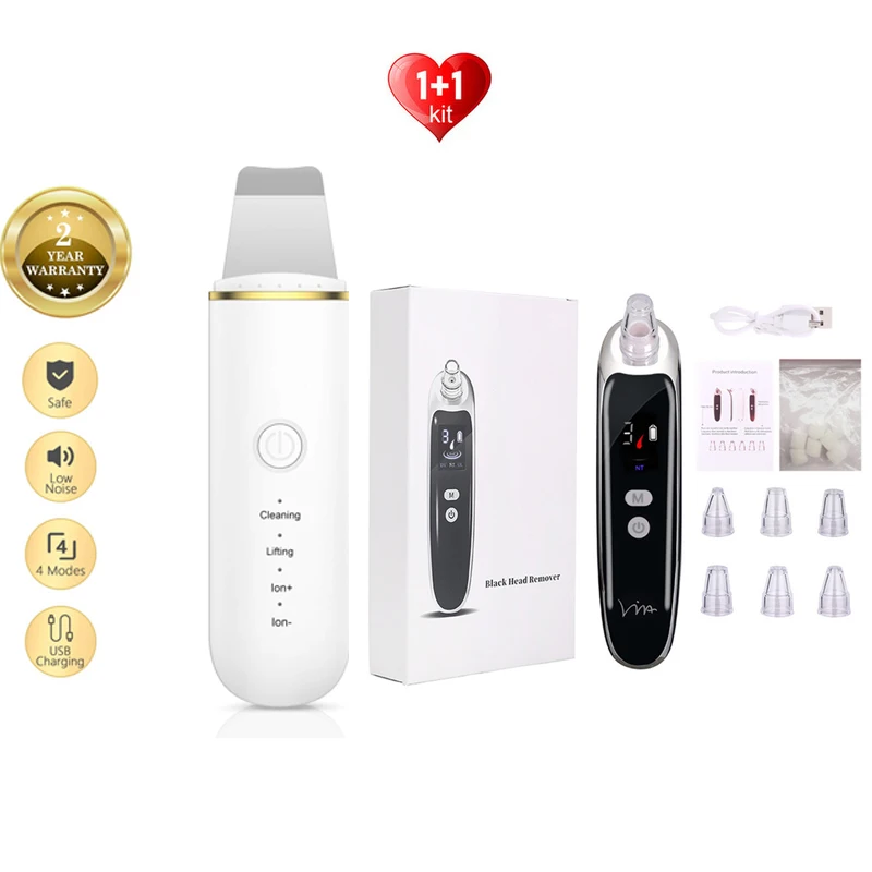 

Ultrasonic Skin Scrubber Blackhead Remover Vibration Face Spatula Facial Scrubber Shovel Clean Cavitation Peeling Facial Lifting