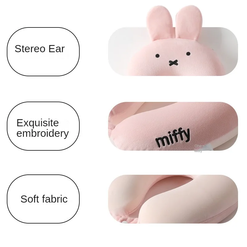 MIFFY Miffy Cartoon Anime Neck Pillow Comfort Student Office Workers Travel Go Out Cute and Interesting Relieve Stress U-shaped