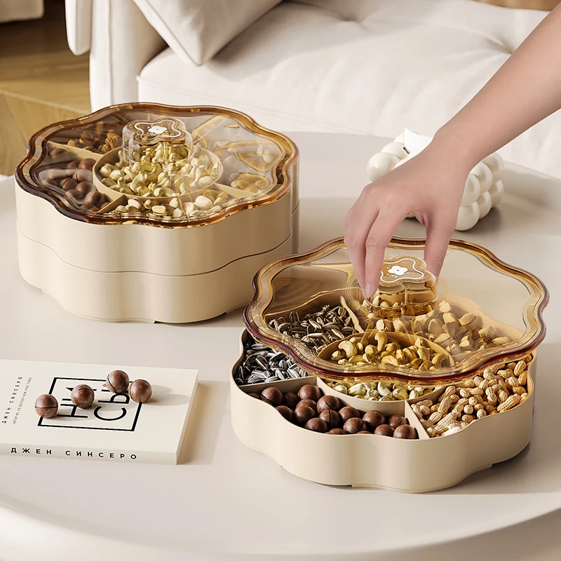 Home Candy Tray Dried Fruit Snacks Candy Storage Tray Living Room Coffee Table Dried Fruit Small Item Storage Box PP Material