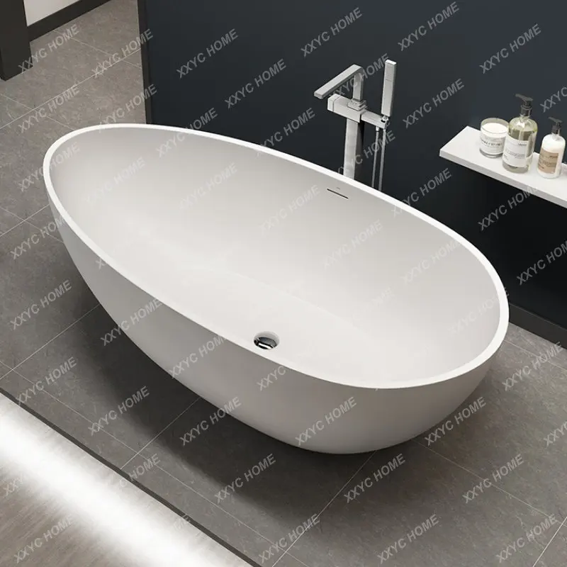 

Household Polymer Artificial Stone Bathtub Independent Hotel Toilet Bath Tub