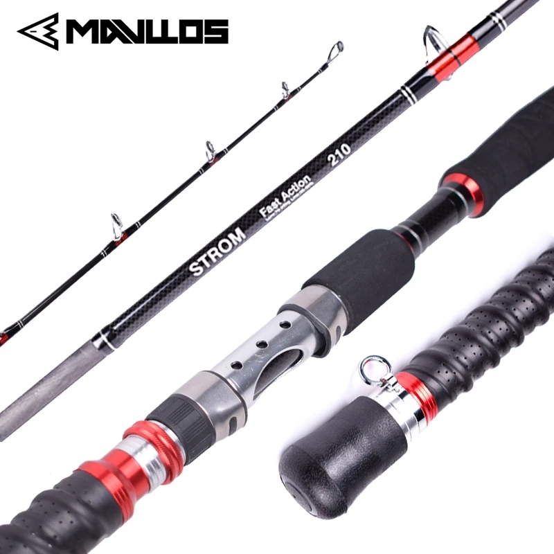 Mavllos Storm Tuna Jigging Rod ,Lure 80-250g 20-50LB Carbon MH Tip Portable  Saltwater Trout Spinning Rod,Grouper Fishing Rod
