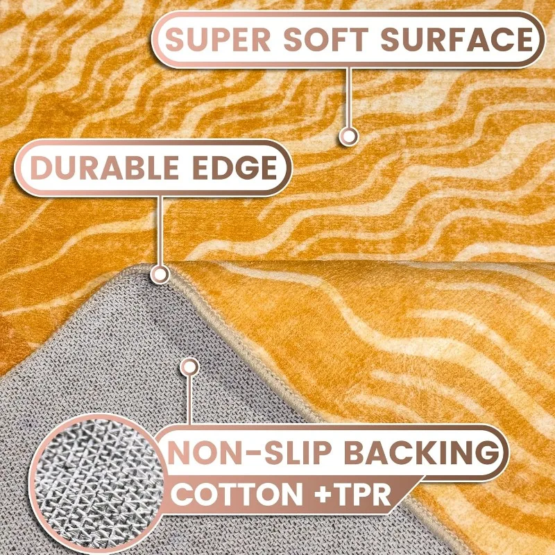 Creative High-end Living Room Carpet Large Area Colorful Wave Sun Print Bedroom Rug Soft Machine Washable Coffee Table Mat Tapis