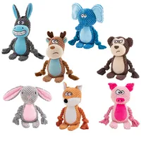 Stuffed Raw Small Dog Plush Interactive Chewing Toy Indestructible Bite Resistant Sound Puppy Squeaky Dogs Rattle For Pet Toys 1