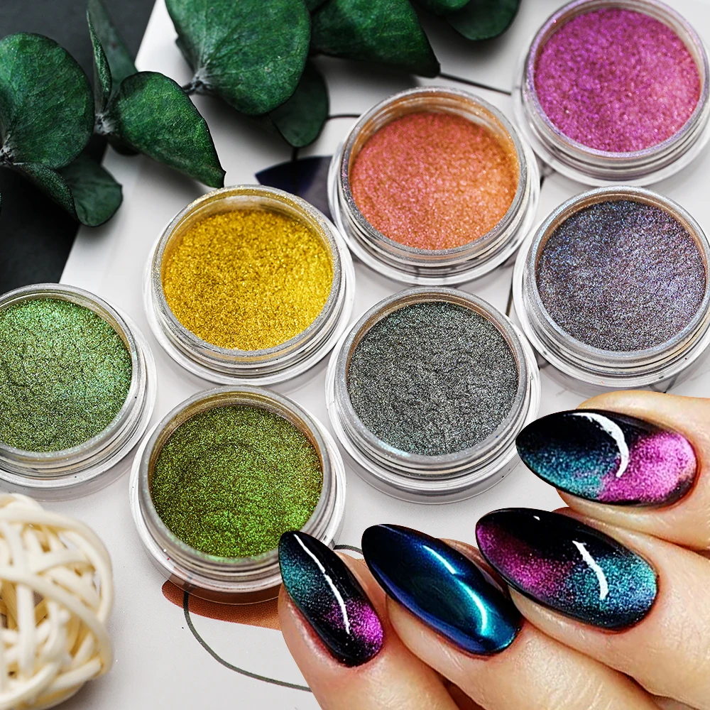 Nail powder nail pigment nail glitter nail decoration 3D Chameleon Magnetic Glitter Dust Cat Eye Chrome Pigment DIY Craft Supplies