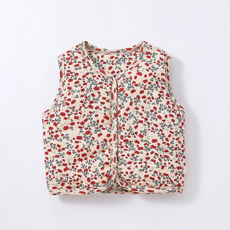 Children's Clothes Thick Printed waistcoat Warm Vest For Baby Boys Girls Double Padded Autumn Winter Waistcoat For Newborns