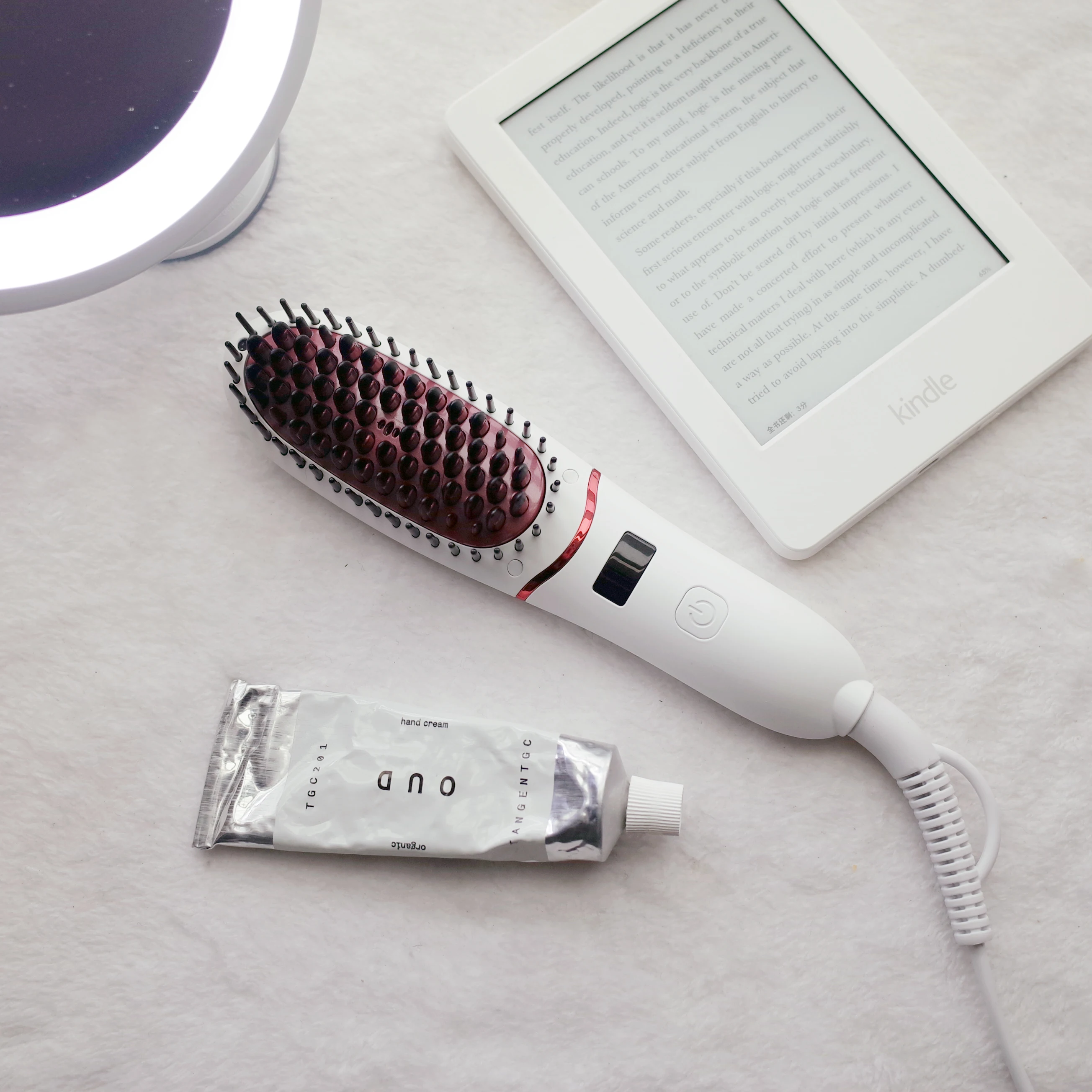 Hair Straightener Brush Men Beard Comb Straighting brush Ceramic Hair Curler Comb Straighteners Curling Iron Bru