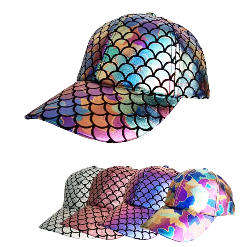 

2022 New Fish Scale Baseball Cap Men And Women Personality Street Hip-hop Hip-hop Hat Outdoor Leisure Cap