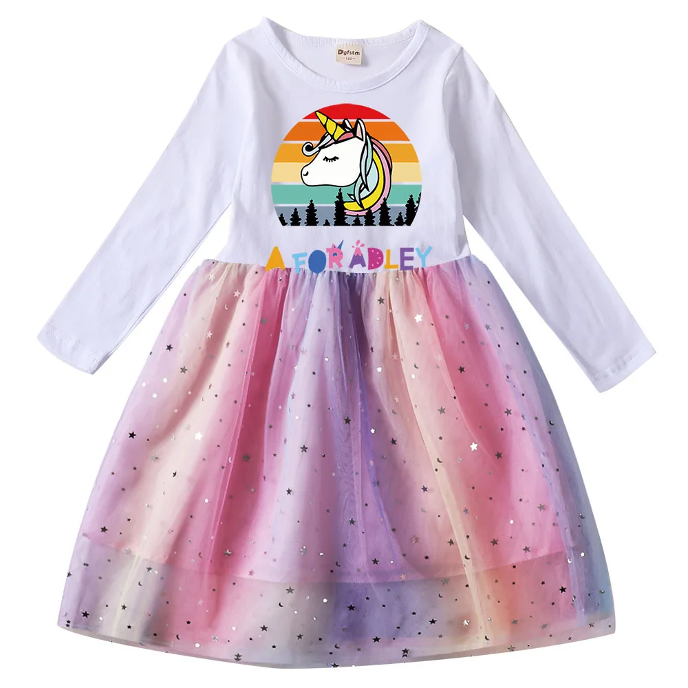 

Girl A for Adley Dress Kids Princess Vestidos Girls Long Sleeve Dress Children Christmas Birthday Wedding Party Dresses