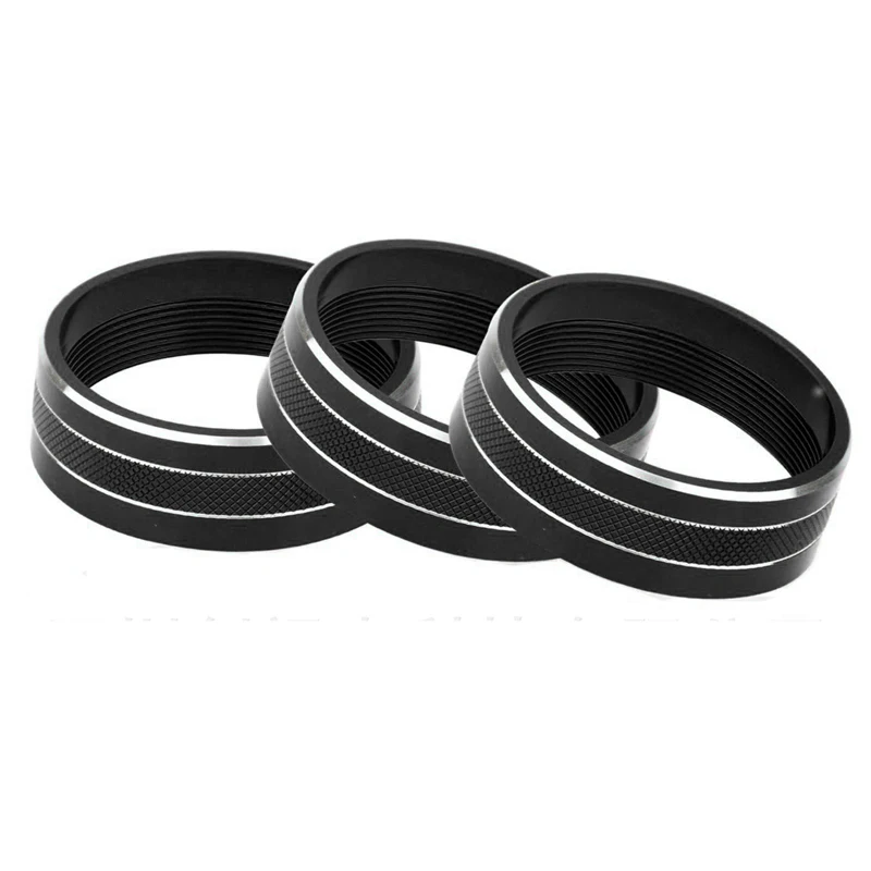 3Pcs Air Conditioning Button Switch Ring Cover Decor Trim Black Fit For Jeep Wrangler Jk 2017 2016 2015 2014 2013 2012 2011