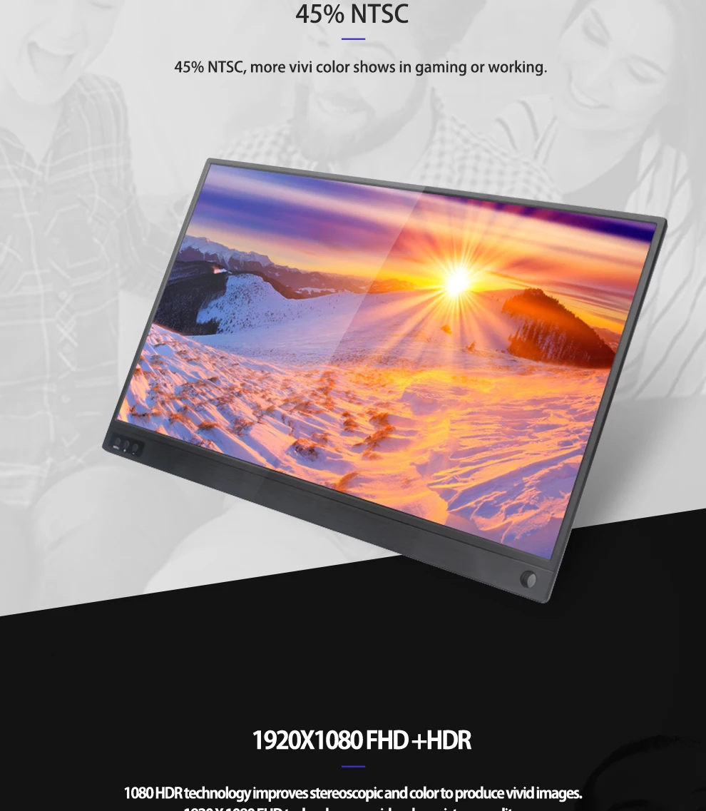 Portable Monitor 15.6 Inch - ZEUSLAP 1080p IPS Panel USB C Portable Screen for Laptop & Phone