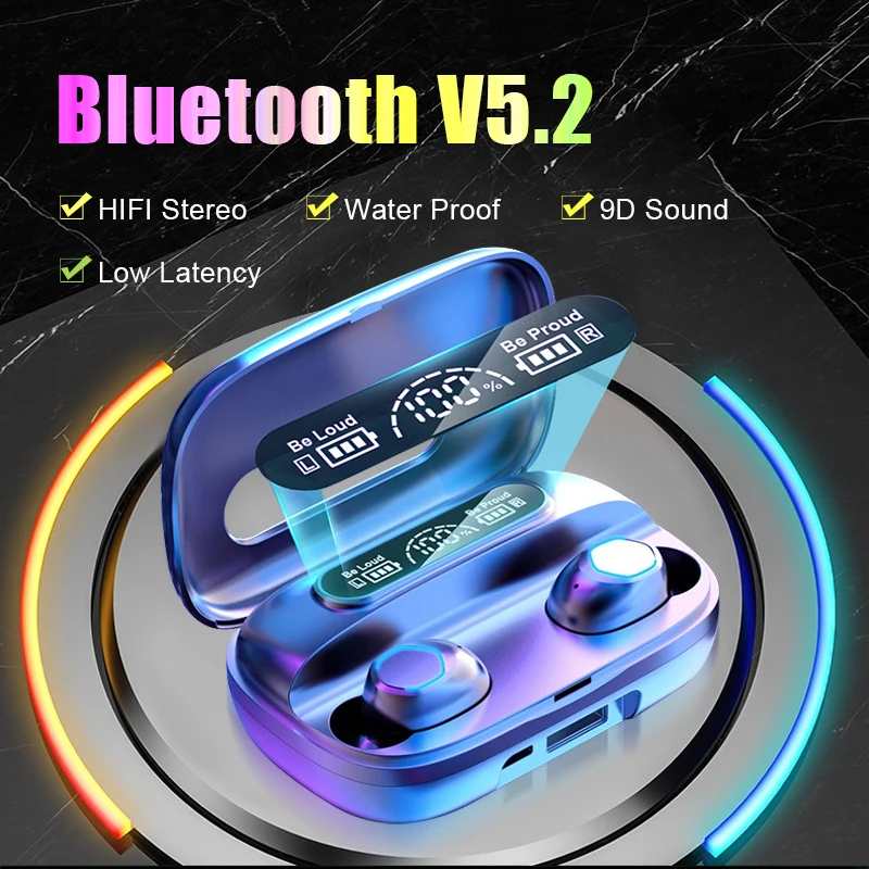TWS наушники Bluetooth 5 2 беспроводные наушники-вкладыши водонепроницаемые